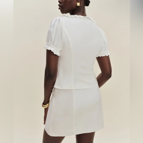 Reformation Janell Two Piece Ivory - Size 2 - Picture 5 of 9